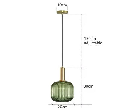 Retro Glass Pendant Light  Colorful E27 LED Hanging Lamp For Dining Room Living Room Or Bedside 22