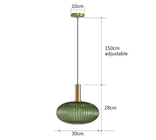 Retro Glass Pendant Light  Colorful E27 LED Hanging Lamp For Dining Room Living Room Or Bedside 23