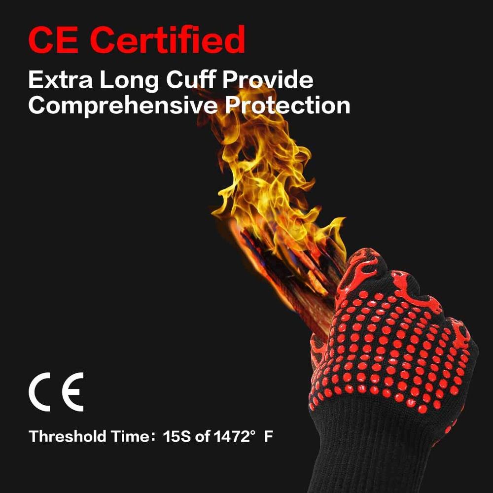 Premium Grill Gloves For High Heat Heat Resistant NonSlip BBQ  Baking Gloves For Safe Cooking  Gril 5