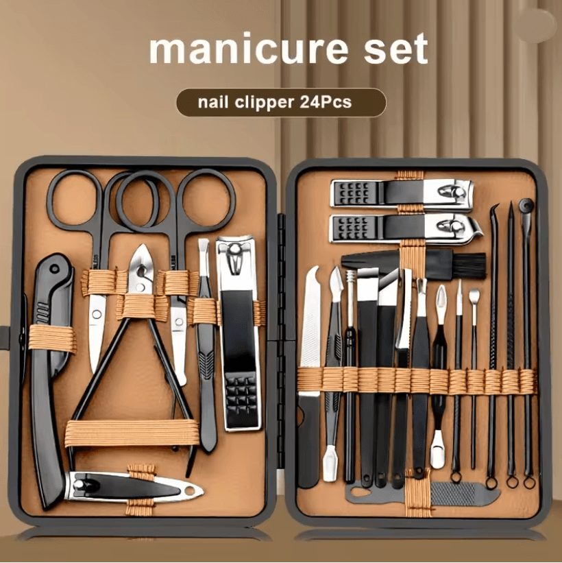 Stainless Steel Manicure Pedicure Set 18 Piece with PU Leather Case