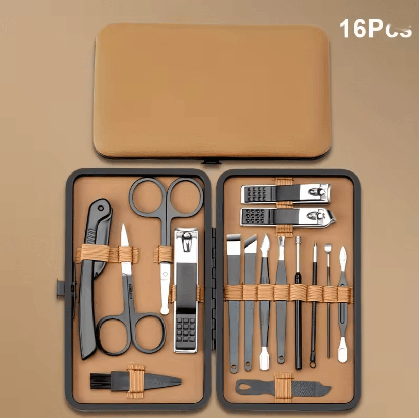 Stainless Steel Manicure Pedicure Set 18 Piece With PU Leather Case 4