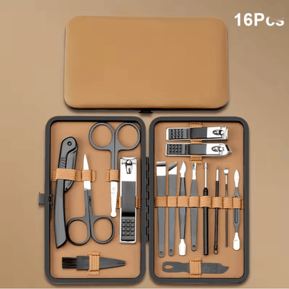 Stainless Steel Manicure Pedicure Set 18 Piece With PU Leather Case 4