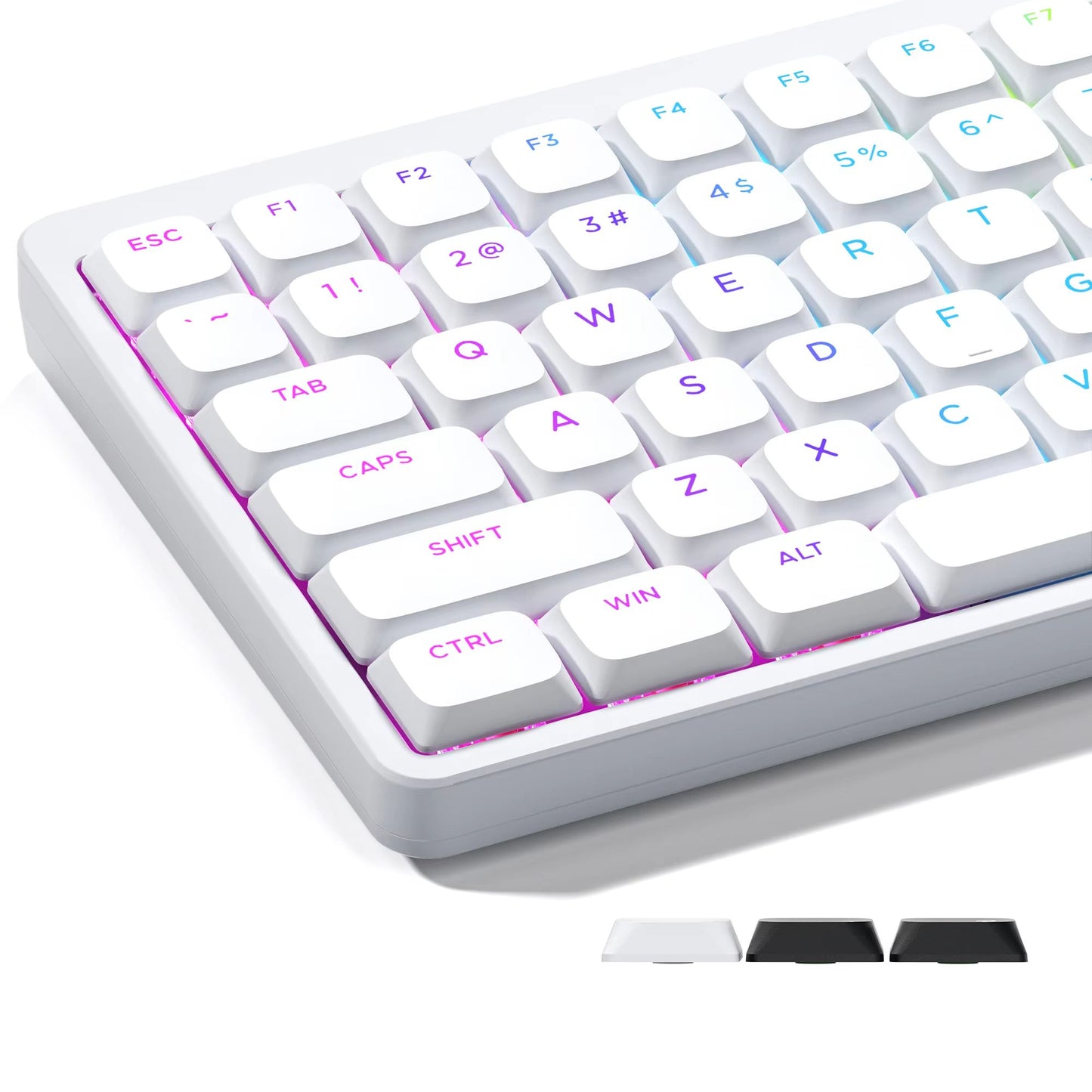 XVX BOW Skyline R2 Low Profile Keycap Set – 127-Key Shine-Through Double-Shot PBT Keycaps for ANSI Layout Mechanical Key
