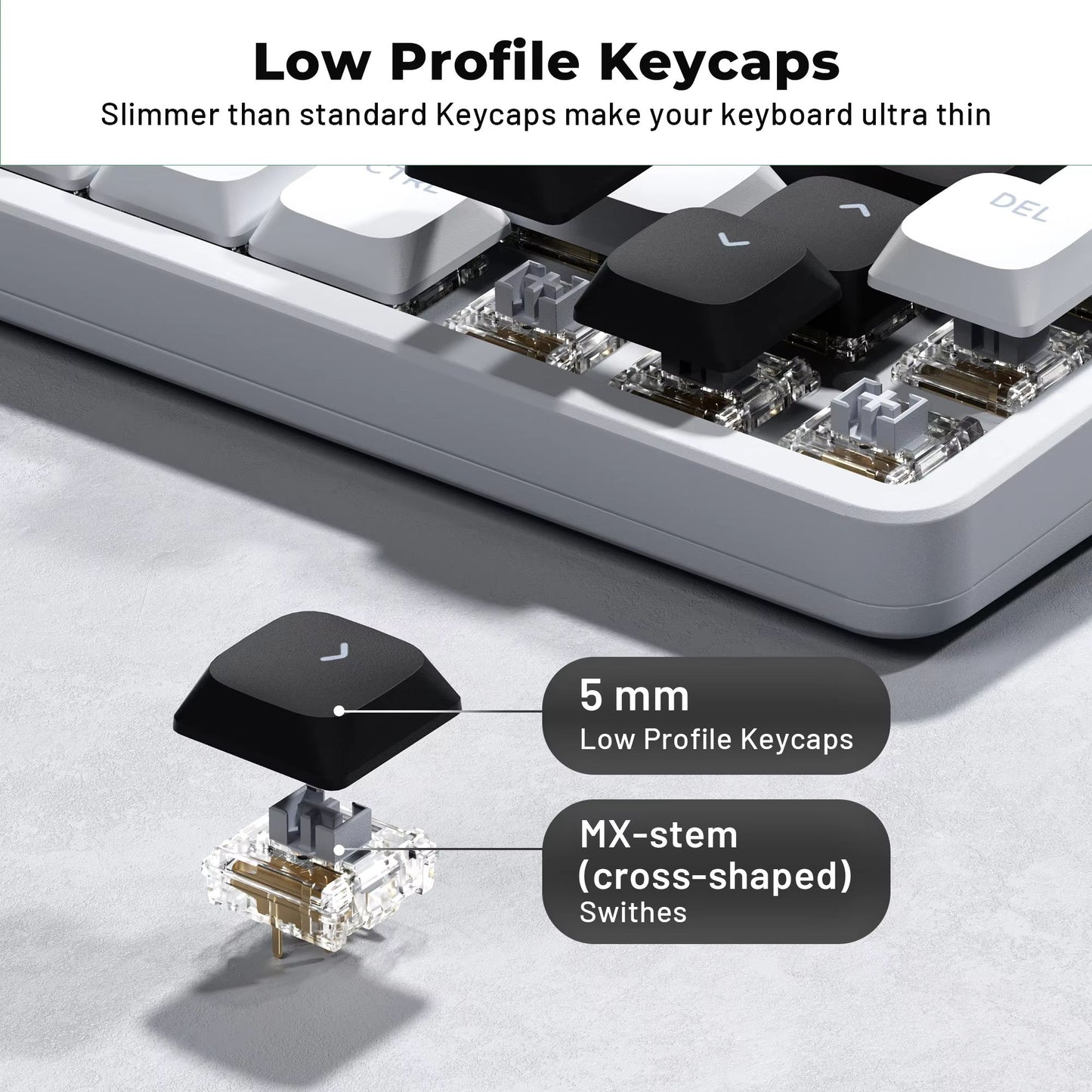 XVX BOW Skyline R2 Low Profile Keycap Set  127Key ShineThrough DoubleShot PBT Keycaps For ANSI Layo 1