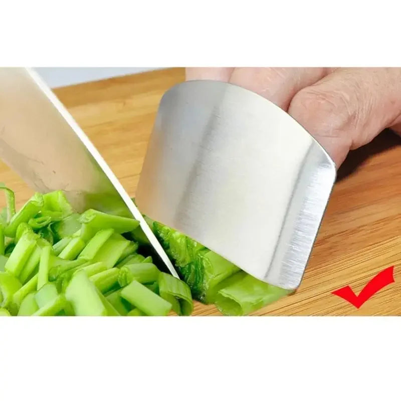 Stainless Steel Finger Protector for Kitchen Knife Cutting, Safe Chop Shield, Cooking Finger Guard, Durable Cut Gadget