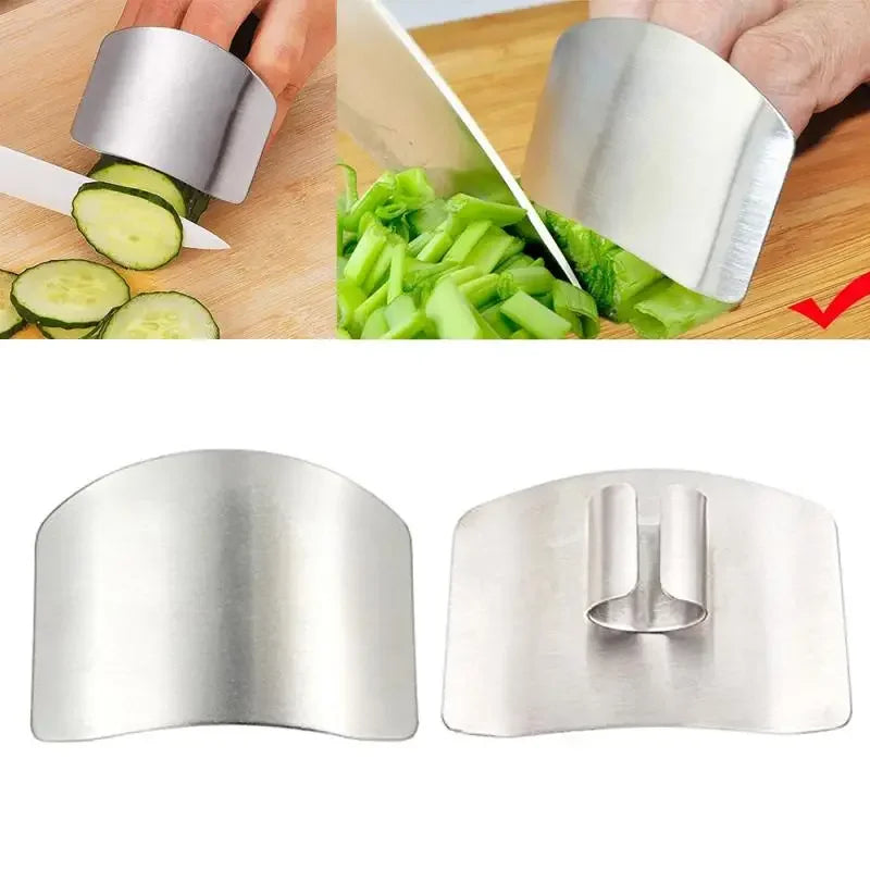 Stainless Steel Finger Protector for Kitchen Knife Cutting, Safe Chop Shield, Cooking Finger Guard, Durable Cut Gadget