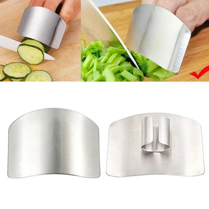 Stainless Steel Finger Protector for Kitchen Knife Cutting, Safe Chop Shield, Cooking Finger Guard, Durable Cut Gadget