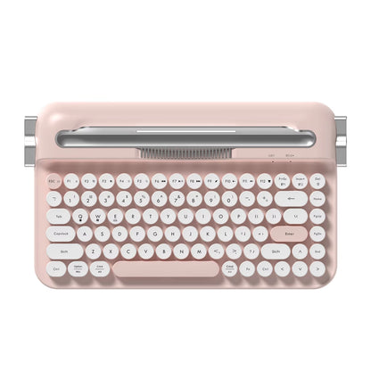 Wireless Keyboard, Retro Typewriter Style, Bluetooth 82-Key with Integrated Stand for iPad