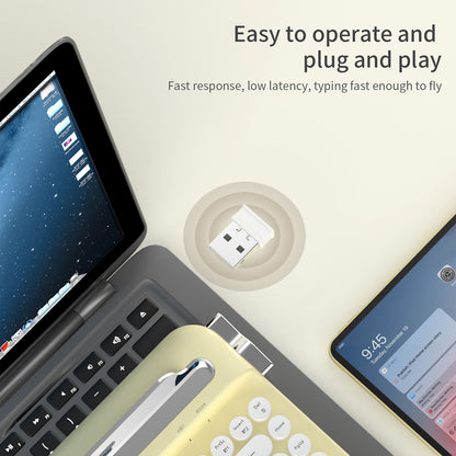 Wireless Keyboard, Retro Typewriter Style, Bluetooth 82-Key with Integrated Stand for iPad
