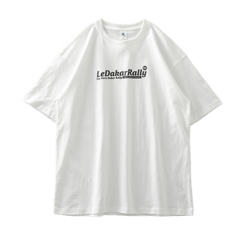 DUKEEN Cotton Men Graphic T-Shirts, Vintage F1 Car Printed Oversized Tee Heavyweight Summer T-Shirt for Men