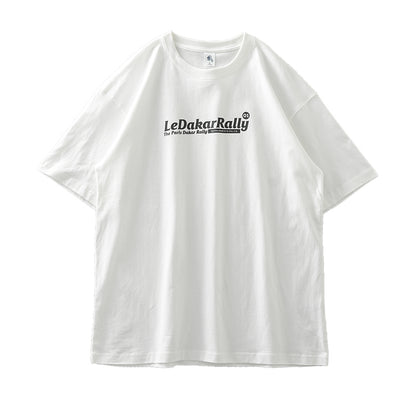 DUKEEN Cotton Men Graphic T-Shirts, Vintage F1 Car Printed Oversized Tee Heavyweight Summer T-Shirt for Men