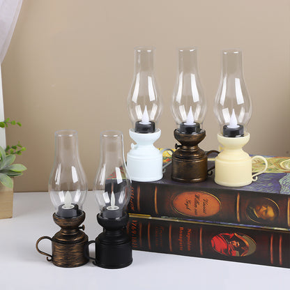 Vintage Lantern Retro Design LED Flameless BatteryOperated Hanging Oil Lamp For Home Holiday Christ 3