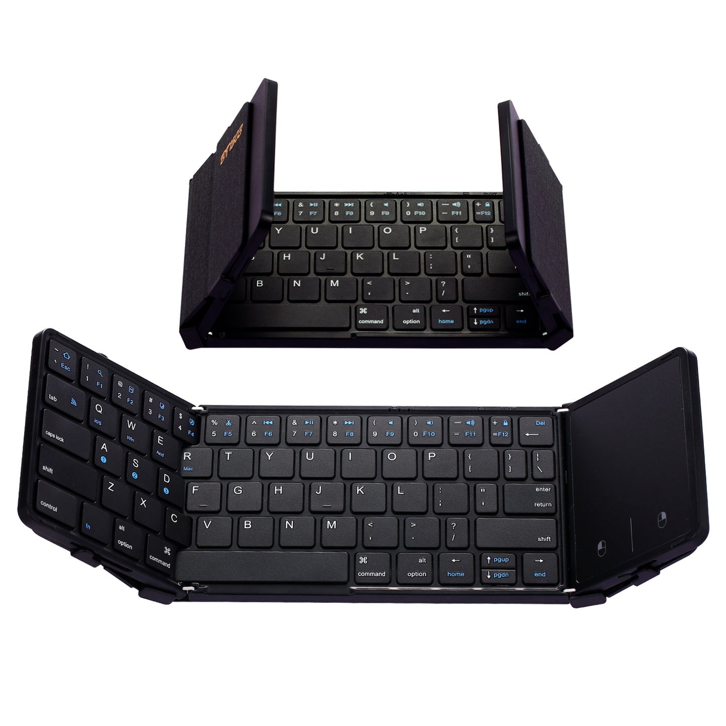 Rechargeable Foldable Wireless Bluetooth Keyboard for PC, Mac, Android, iOS, Portable Folding Keyboard for Travel