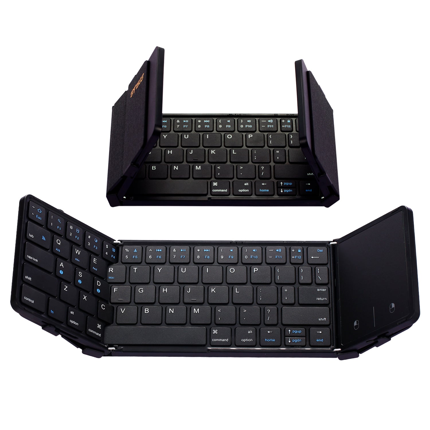 Rechargeable Foldable Wireless Bluetooth Keyboard for PC, Mac, Android, iOS, Portable Folding Keyboard for Travel