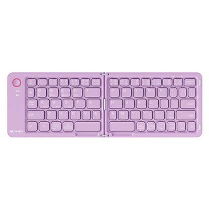 Compact Wireless VEOUT Folding Keyboard Black White Pink Purple, Portable Bluetooth Keyboard for iPhone Android Tablet