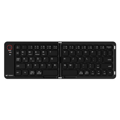 Compact Wireless VEOUT Folding Keyboard Black White Pink Purple, Portable Bluetooth Keyboard for iPhone Android Tablet