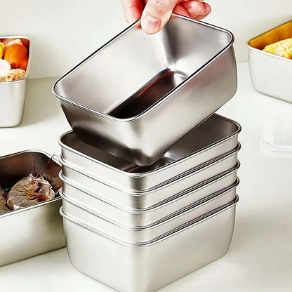 6Piece Leakproof Stackable  Reusable Stainless Steel Food Storage Containers Set Includes Airtight  2