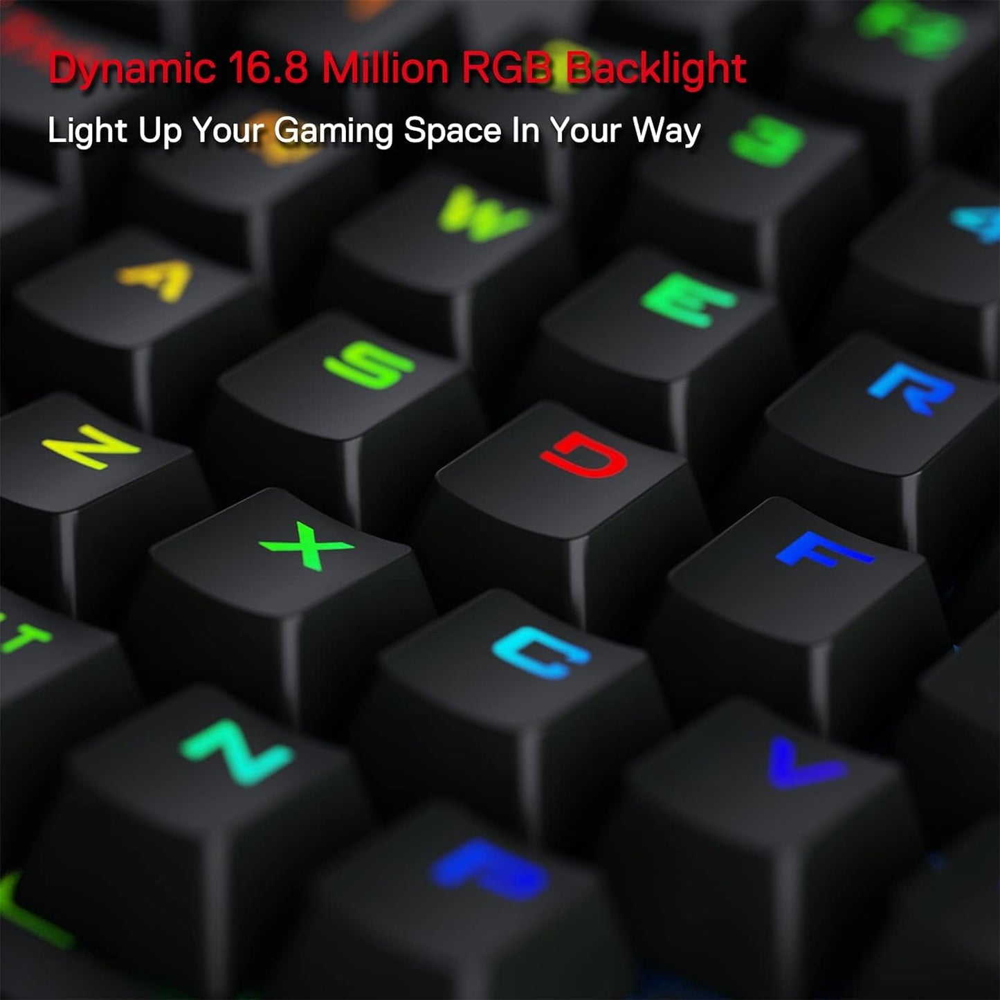 Redragon K585 PRO One Handed Wireless Gaming Keyboard, 42 Keys, 3 Mode RGB, 7 Macro Keys, Wrist Support