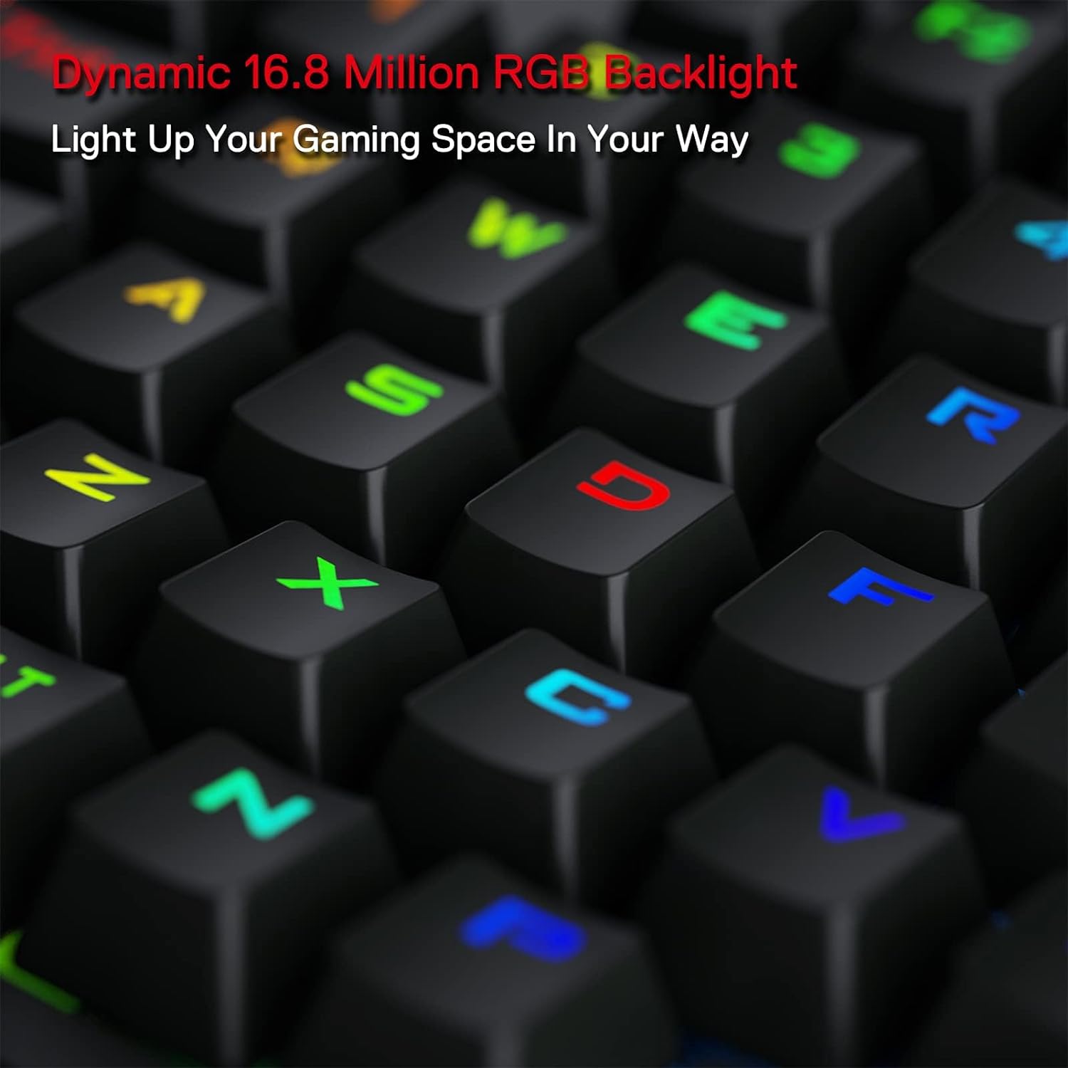 Redragon K585 PRO One Handed Wireless Gaming Keyboard, 42 Keys, 3 Mode RGB, 7 Macro Keys, Wrist Support