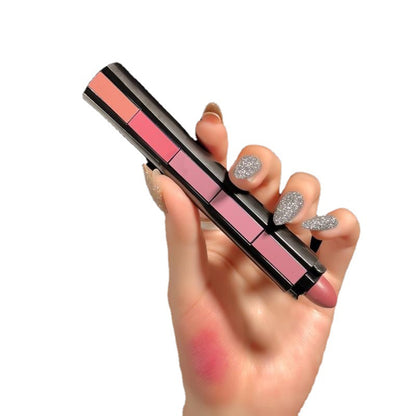 Matte Lipstick 5 Color Palette, Combination 5 Section Velvet Mist, Non Stick Cup Lip Gloss Lipstick Long Lasting