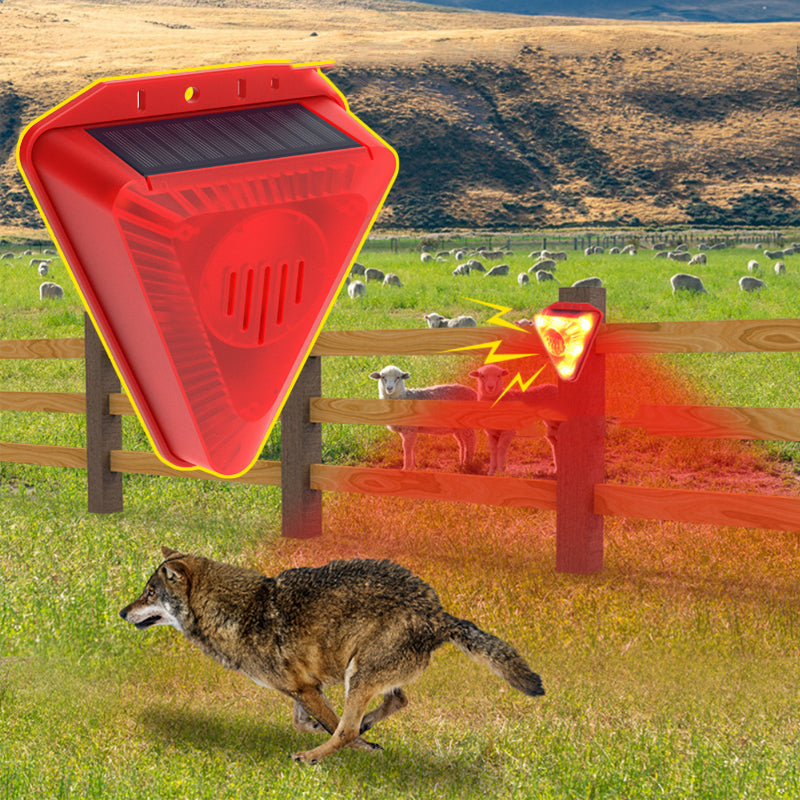 Solar Alarm Lamp Siren, Wireless Motion Sensor Outdoor Waterproof 129dB Alarm Light, Drive Away Wolf & Wild Boar