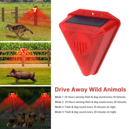 Solar Alarm Lamp Siren Wireless Motion Sensor Outdoor Waterproof 129dB Alarm Light Drive Away Wolf  4