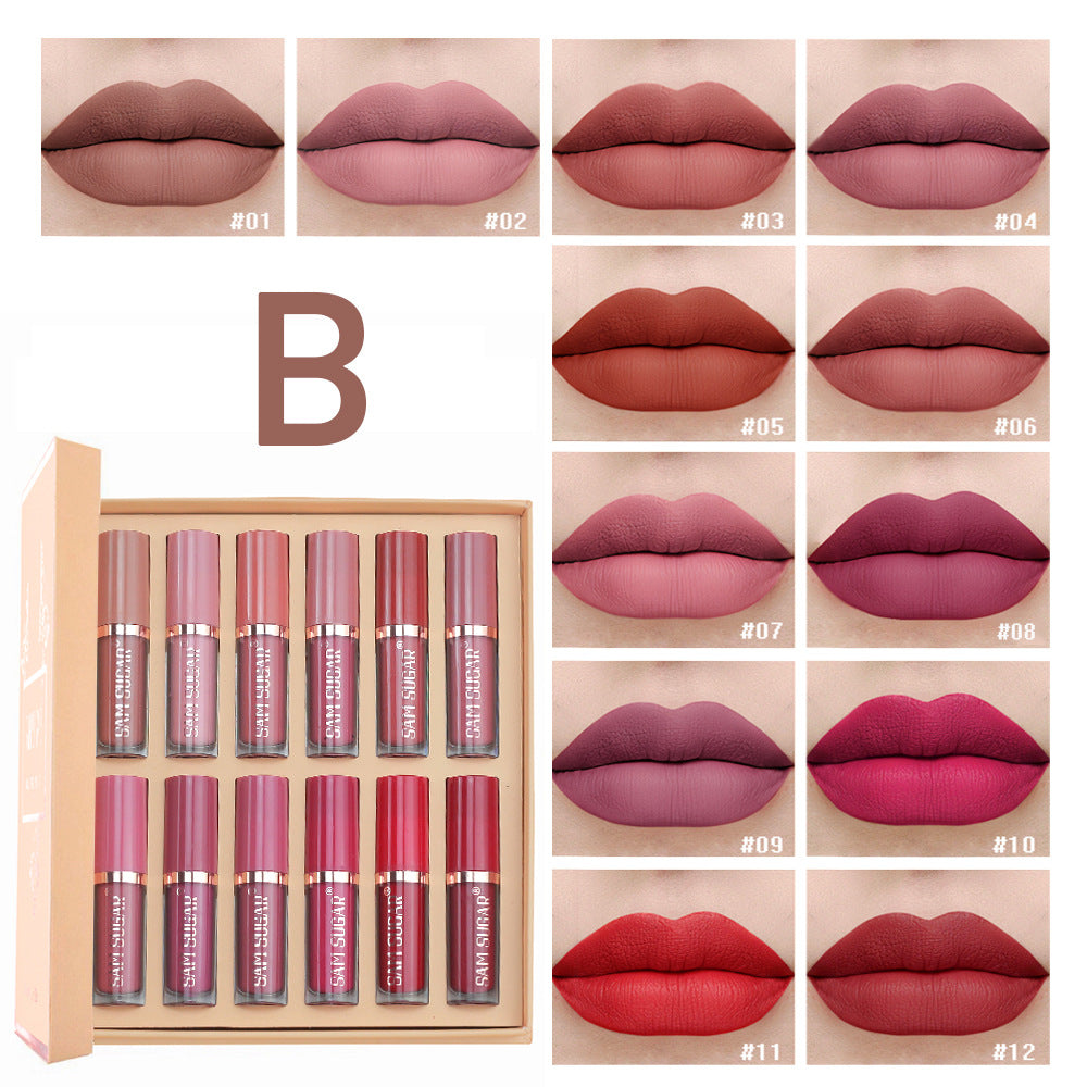Multicolor Book Lip Gloss Set, Matte Velvet Finish, Long Lasting Waterproof Lip Gloss, Non Stick Formula, Lipstick Kit