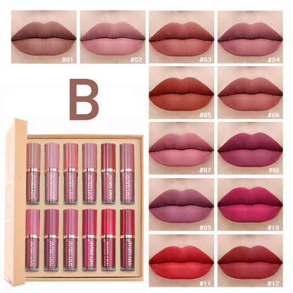Multicolor Book Lip Gloss Set, Matte Velvet Finish, Long Lasting Waterproof Lip Gloss, Non Stick Formula, Lipstick Kit
