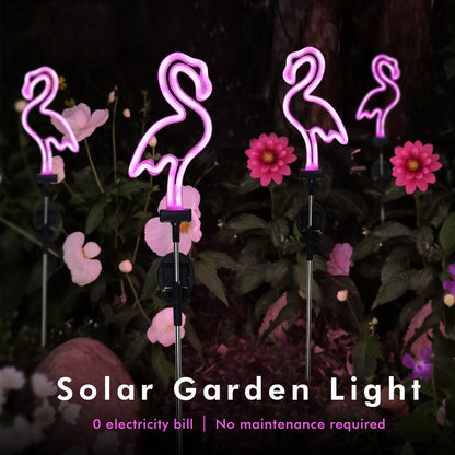Solar Neon Flamingo Lights, Waterproof Landscape Garden Decoration for Outdoor Lawn, Terrace & Patio Walkway