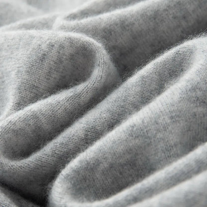 Mens Soft Cashmere Sweater, Autumn Winter Pullover Slim Fit V-Neck Knitted Woolen Knitwear for Business Casual Wear
