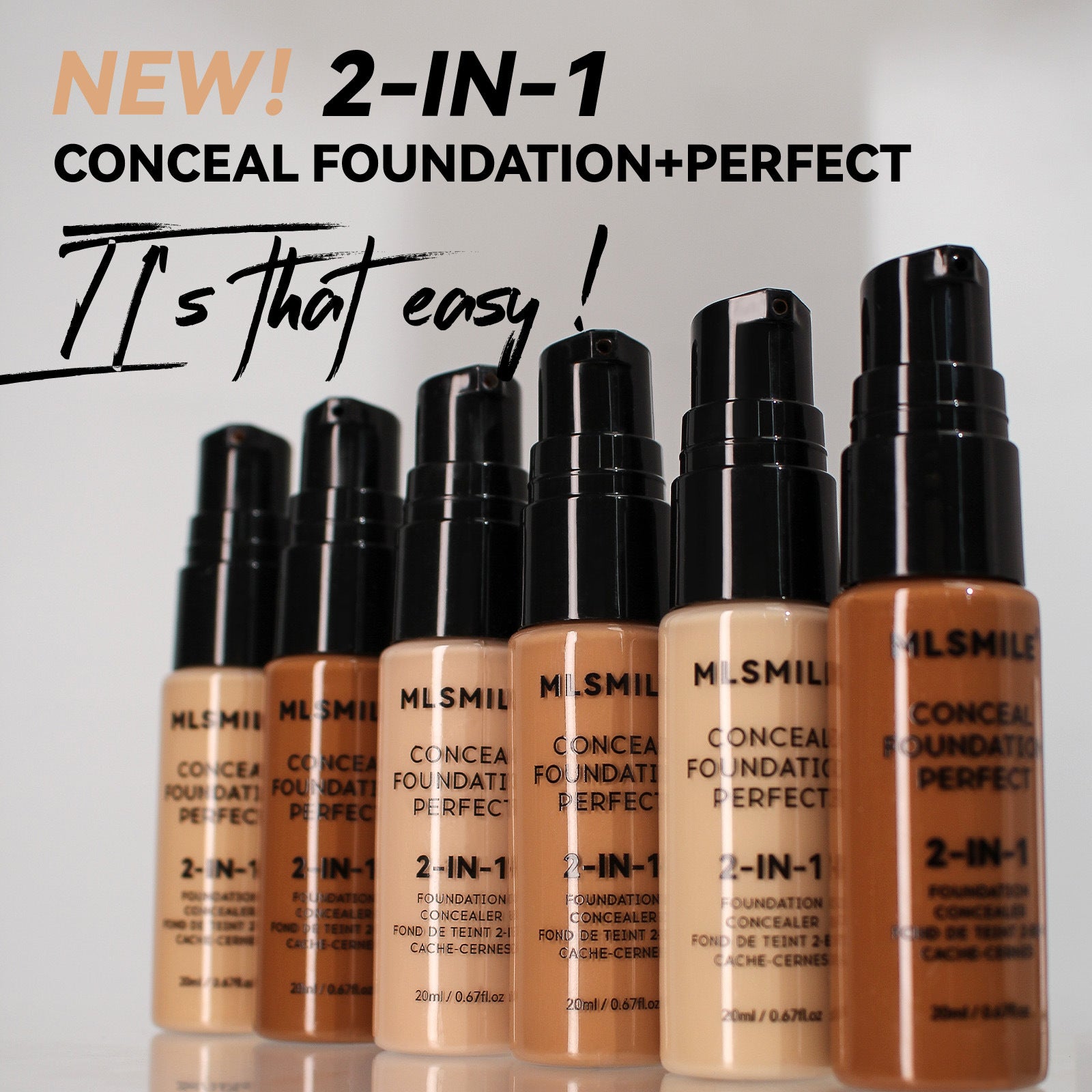 Powder Foundation, Long Lasting Waterproof, Moisturizing Sweat Resistant Coverage, Easy to Open, Oil Control Concealer