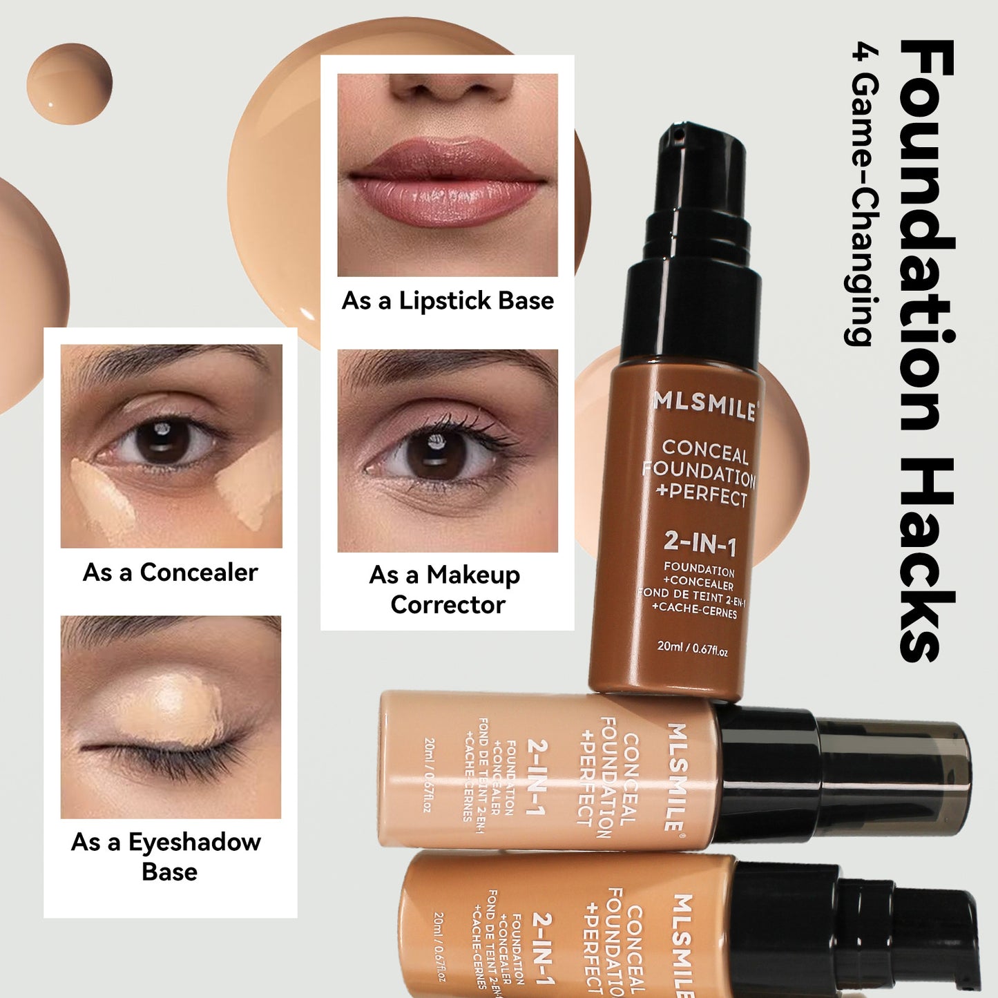 Powder Foundation Long Lasting Waterproof Moisturizing Sweat Resistant Coverage Easy To Open Oil Co 2