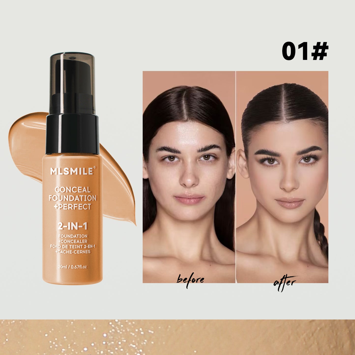 Powder Foundation Long Lasting Waterproof Moisturizing Sweat Resistant Coverage Easy To Open Oil Co 3