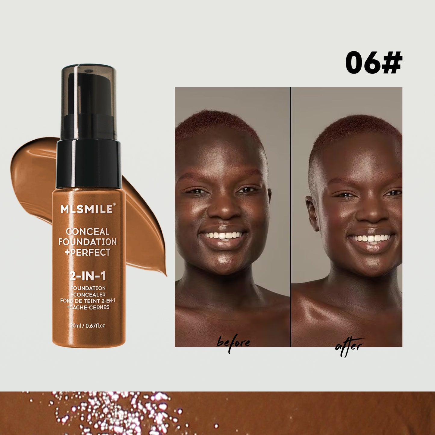 Powder Foundation Long Lasting Waterproof Moisturizing Sweat Resistant Coverage Easy To Open Oil Co 8