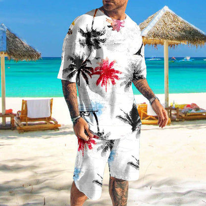 Mens Tracksuit Set, 3D Print 2-Piece T-Shirt & Shorts Casual Sports Suit for Beach, Vacation & Summer 2023