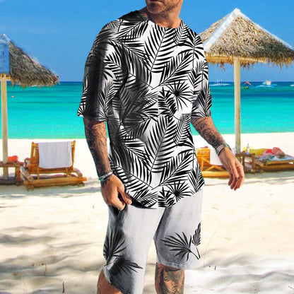 Mens Tracksuit Set, 3D Print 2-Piece T-Shirt & Shorts Casual Sports Suit for Beach, Vacation & Summer 2023