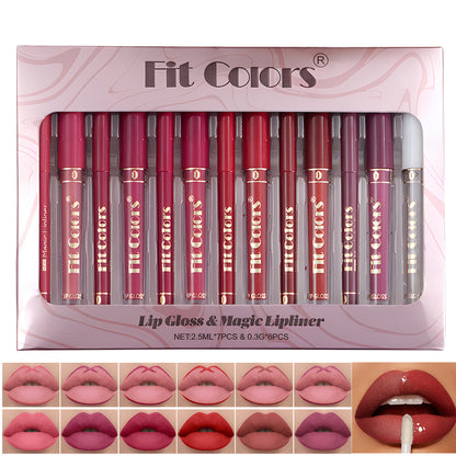 Matte Lip Liner Pencil Case, Non Stick Cup Hook Lip Liner, Waterproof Lip Pencil, Fade Resistant Lip Glaze, Long Wear
