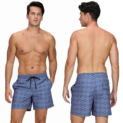 DATIFER Mens Sports Short Beachwear, New Style Polyester Printing Fitness Beach Pants for Surfing, Swimming Bathing