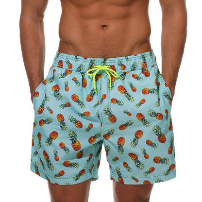 DATIFER Mens Sports Short Beachwear, New Style Polyester Printing Fitness Beach Pants for Surfing, Swimming Bathing