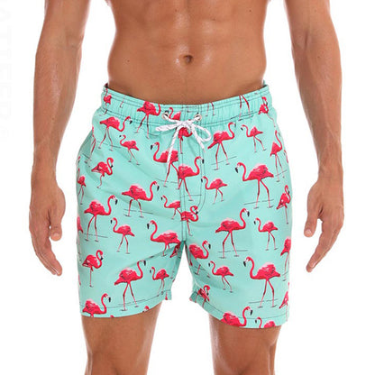 DATIFER Mens Sports Short Beachwear, New Style Polyester Printing Fitness Beach Pants for Surfing, Swimming Bathing
