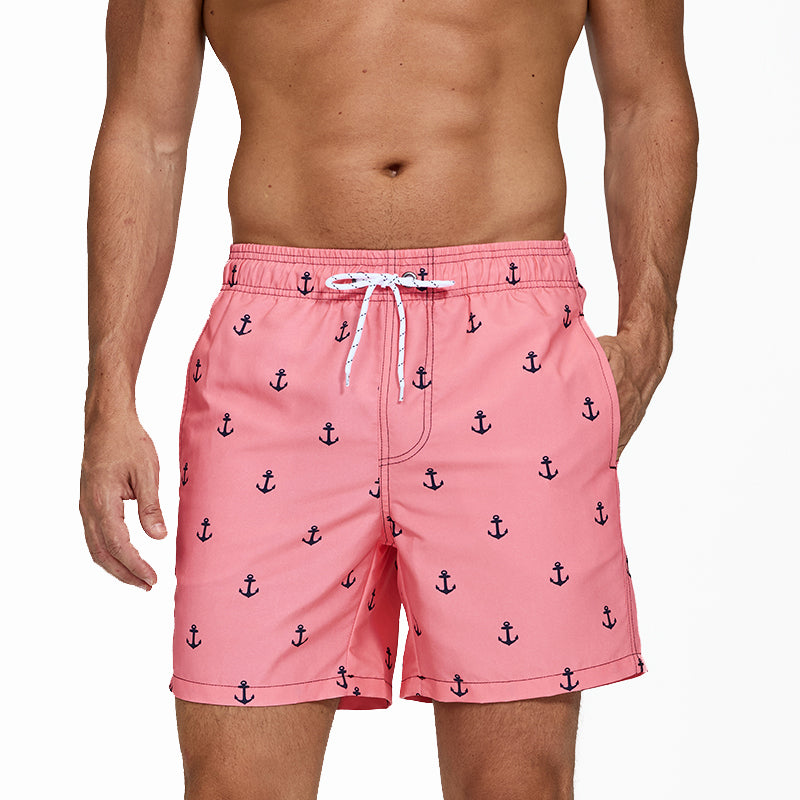 DATIFER Mens Sports Short Beachwear, New Style Polyester Printing Fitness Beach Pants for Surfing, Swimming Bathing