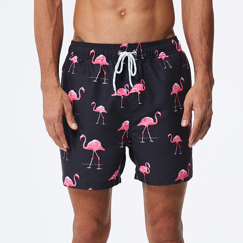 DATIFER Mens Sports Short Beachwear, New Style Polyester Printing Fitness Beach Pants for Surfing, Swimming Bathing