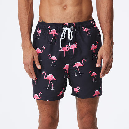 DATIFER Mens Sports Short Beachwear, New Style Polyester Printing Fitness Beach Pants for Surfing, Swimming Bathing