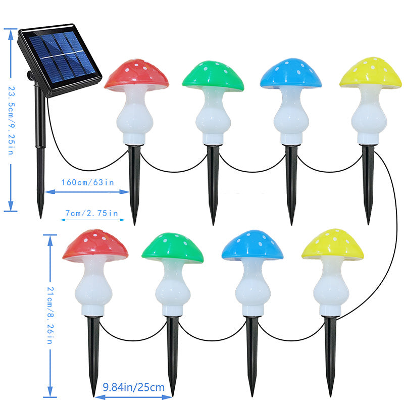SolarPowered Mushroom Lawn Lamps 8 LED Fairy Lights String For Garden Yard Easter  Wedding Decor 3
