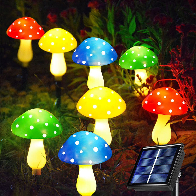 SolarPowered Mushroom Lawn Lamps 8 LED Fairy Lights String For Garden Yard Easter  Wedding Decor 6
