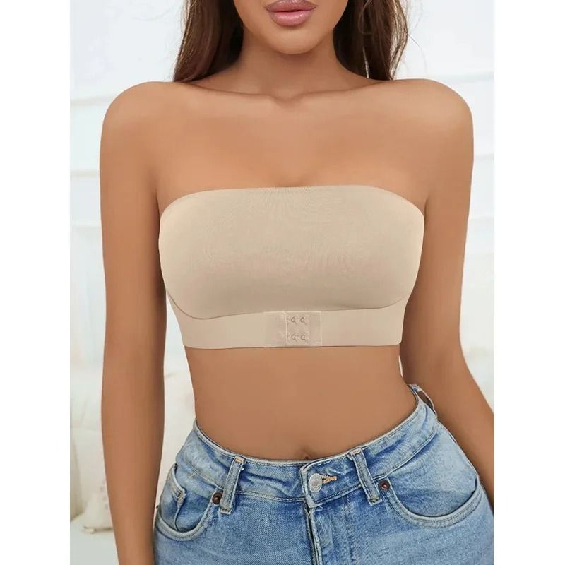 Strapless Seamless Bra With Front Button Closure For Comfortable Daily Wear 1