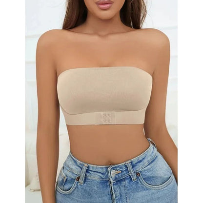 Strapless Seamless Bra With Front Button Closure For Comfortable Daily Wear 1