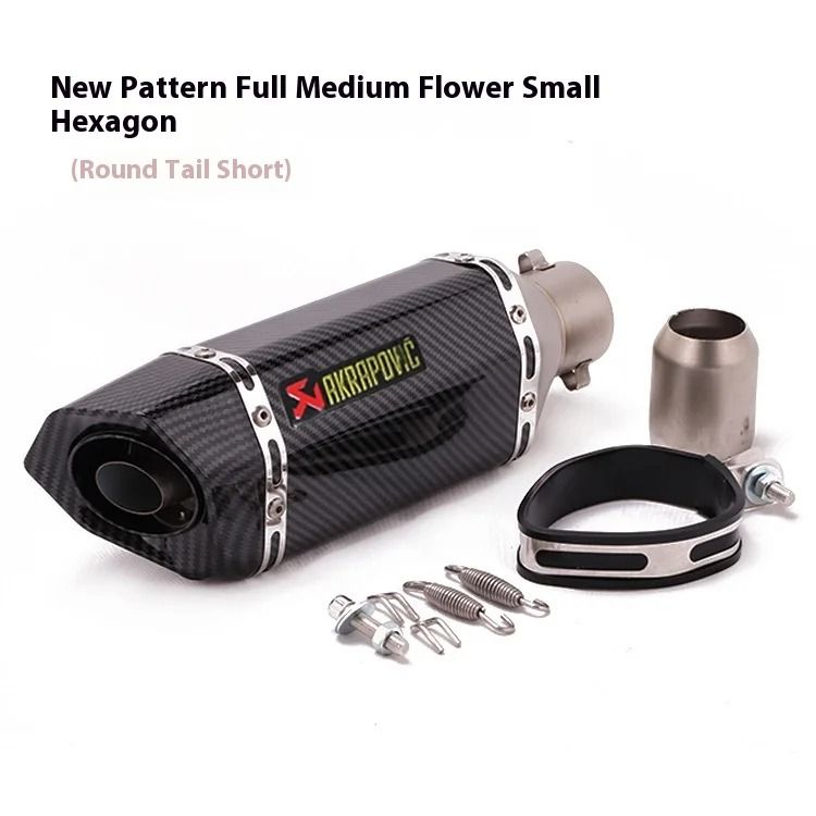 Universal Motorcycle Exhaust Pipe With Hexagonal Tip For Sport And Street Bike Modification 17