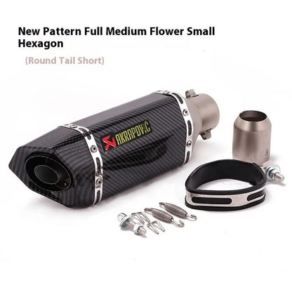 Universal Motorcycle Exhaust Pipe With Hexagonal Tip For Sport And Street Bike Modification 17