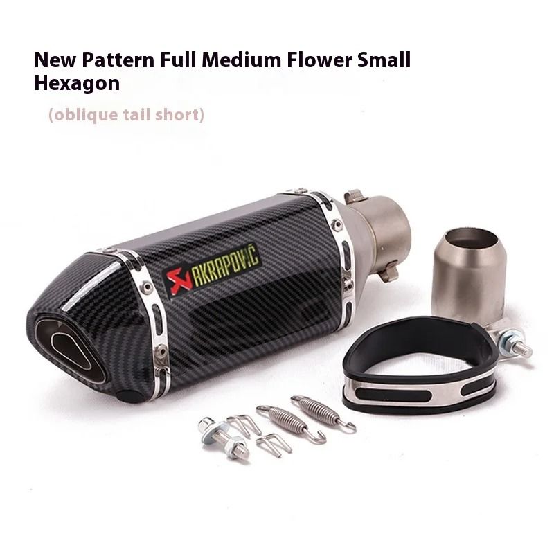 Universal Motorcycle Exhaust Pipe With Hexagonal Tip For Sport And Street Bike Modification 1